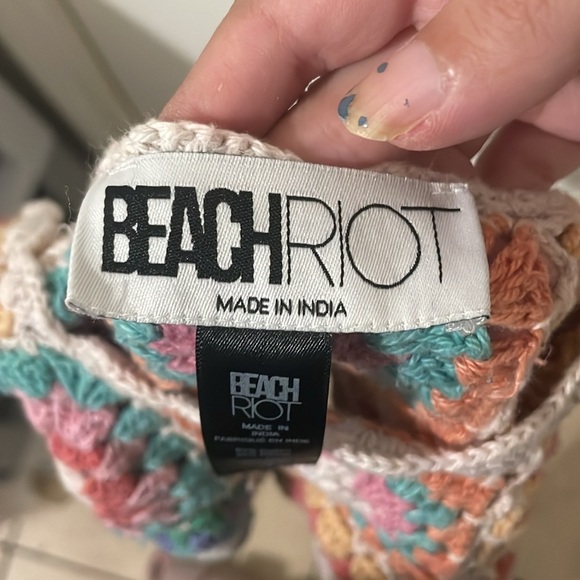 Beach Riot Eliza Colorful Crochet Top Size L - Picture 6 of 7